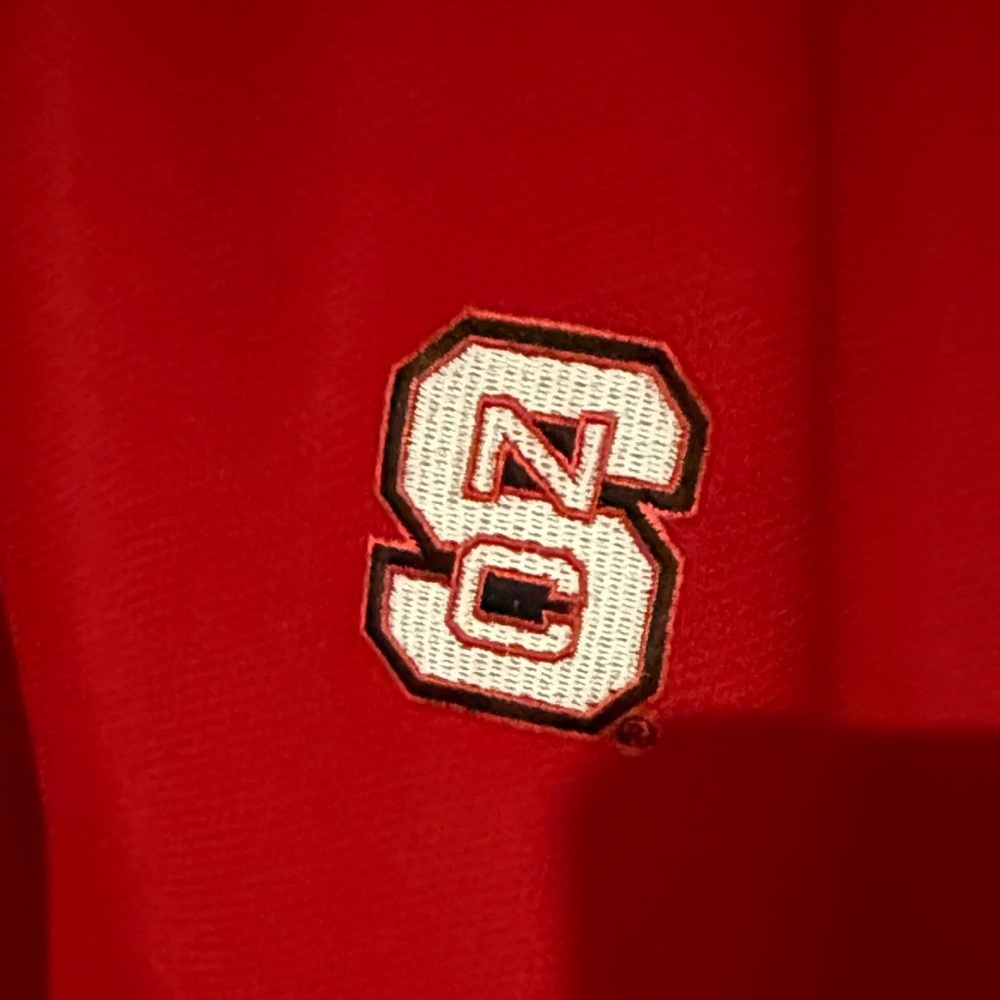 Adidas NC State Wolfpack 3-Stripe Red Men's Polo Shirt - Picture 3 of 7